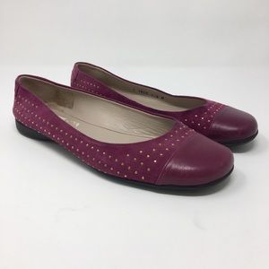 Taryn Rose Purple Studded Suede Flats Size 37.5